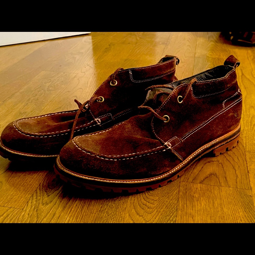 John Varvatos Brown Suede Boots